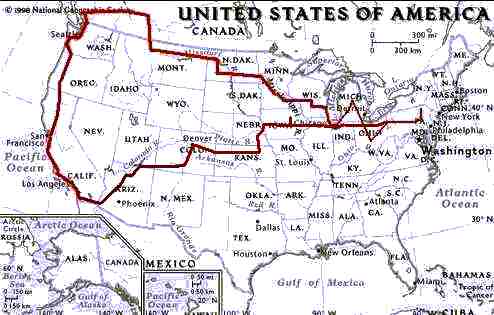 Map of our journey