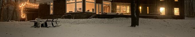 snowy house